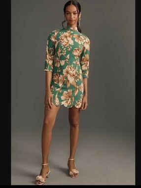 Maeve By Anthropologie Mock-Neck Shift Mini Dress  Size 4 EUC
